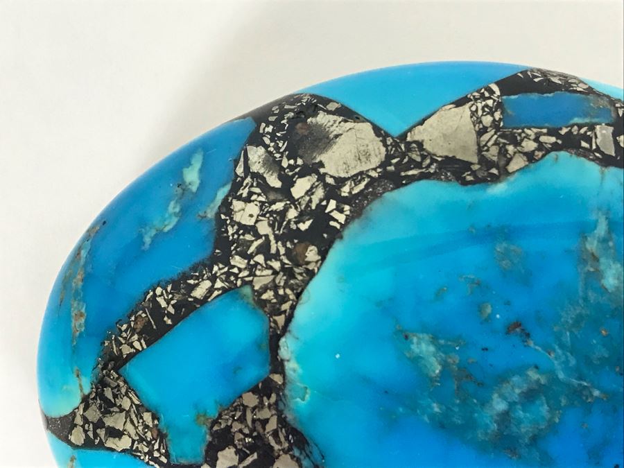 Large Signed Turquoise / Sterling Silver Belt Buckle Signed K (Believed To By Kay Johnson Navajo) 170g 3.5 X 2.5 [Photo 10]