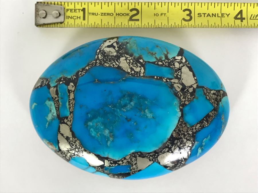 Large Signed Turquoise / Sterling Silver Belt Buckle Signed K (Believed To By Kay Johnson Navajo) 170g 3.5 X 2.5 [Photo 13]