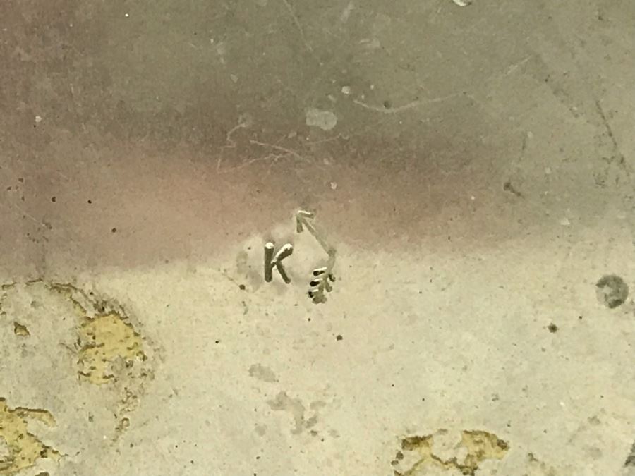 Large Signed Turquoise / Sterling Silver Belt Buckle Signed K (Believed To By Kay Johnson Navajo) 170g 3.5 X 2.5 [Photo 12]