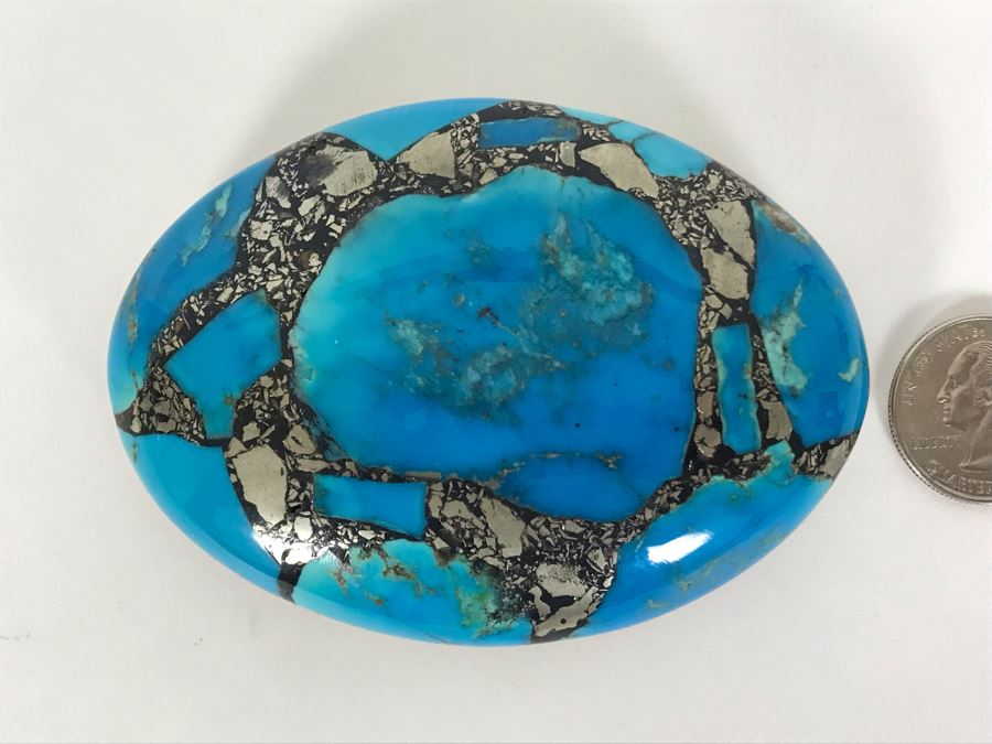 Large Signed Turquoise / Sterling Silver Belt Buckle Signed K (Believed To By Kay Johnson Navajo) 170g 3.5 X 2.5 [Photo 5]