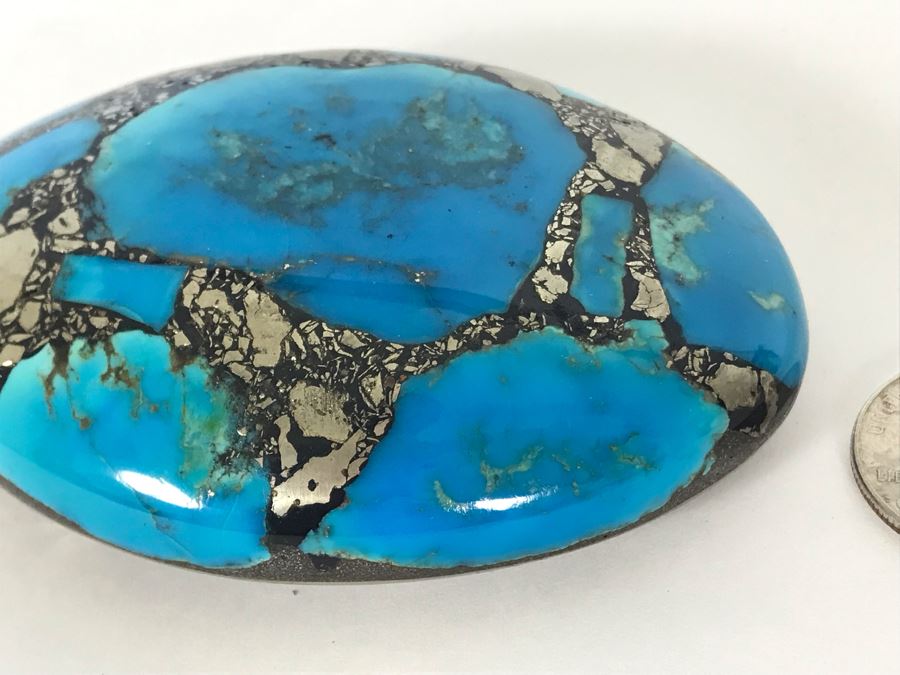 Large Signed Turquoise / Sterling Silver Belt Buckle Signed K (Believed To By Kay Johnson Navajo) 170g 3.5 X 2.5 [Photo 11]