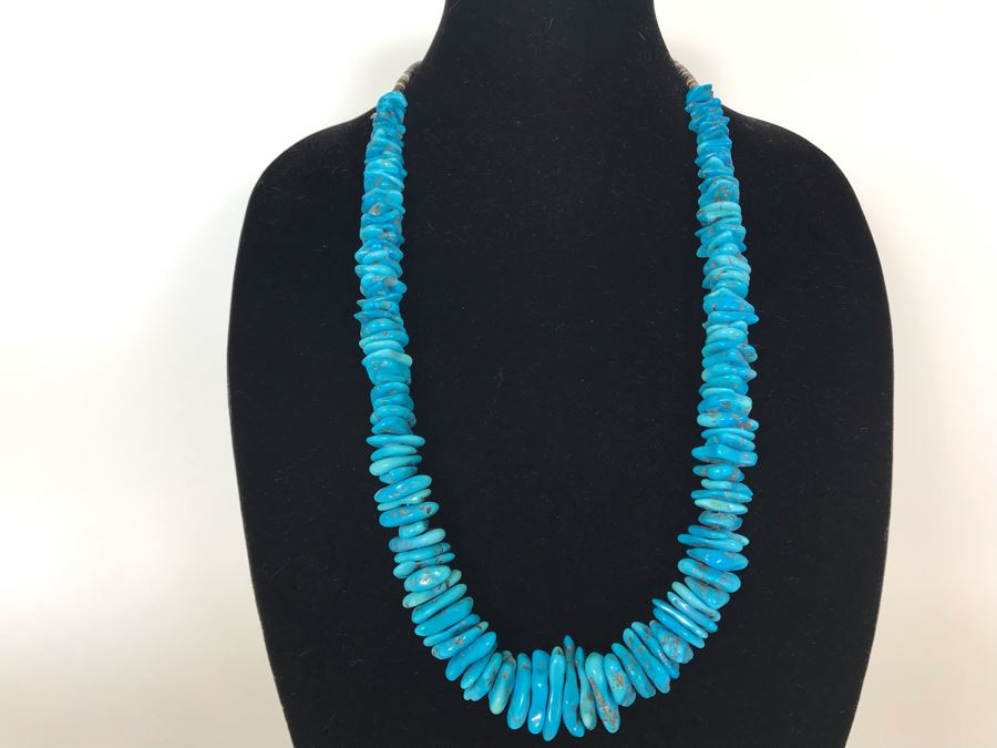 Large Turquoise Beaded Necklace 29L 236g [Photo 3]