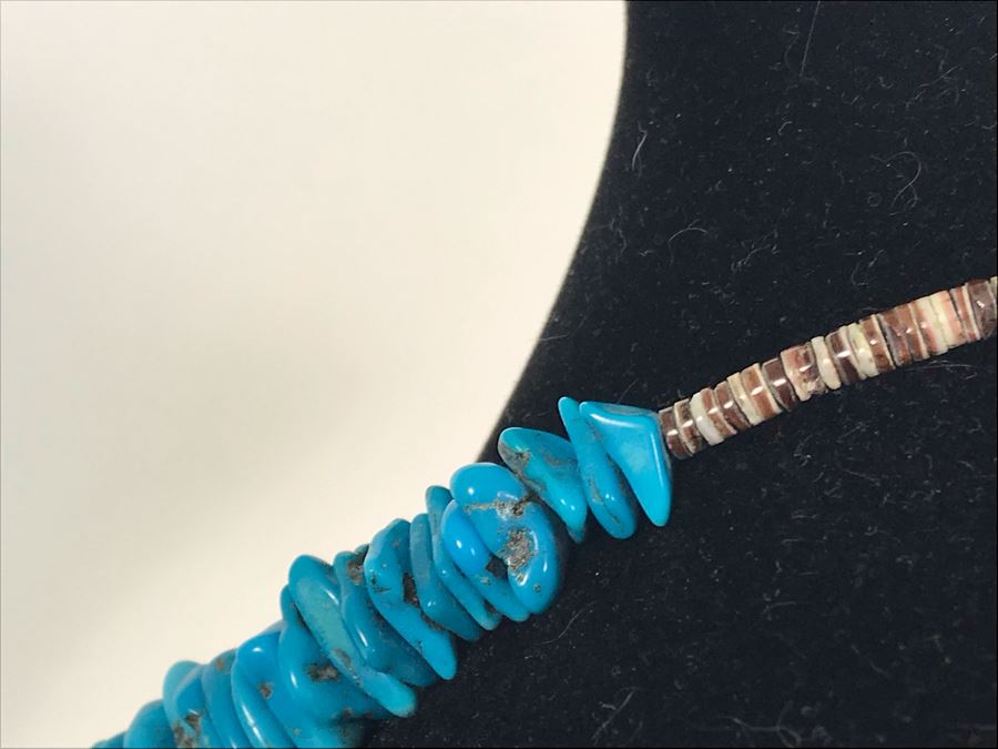Large Turquoise Beaded Necklace 29L 236g [Photo 13]
