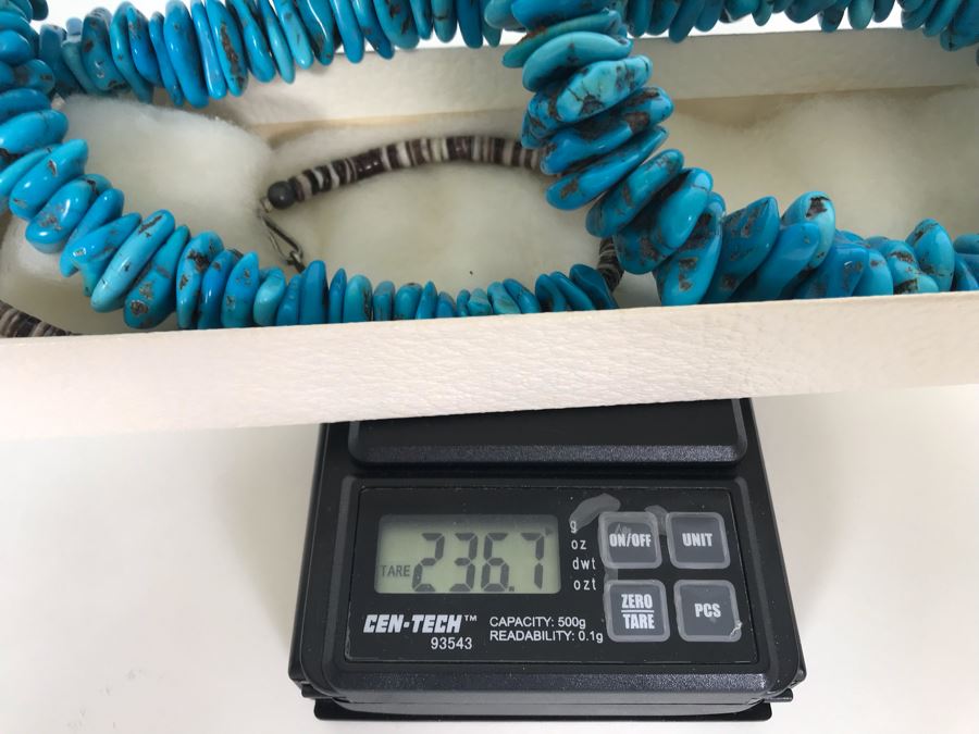 Large Turquoise Beaded Necklace 29L 236g [Photo 14]