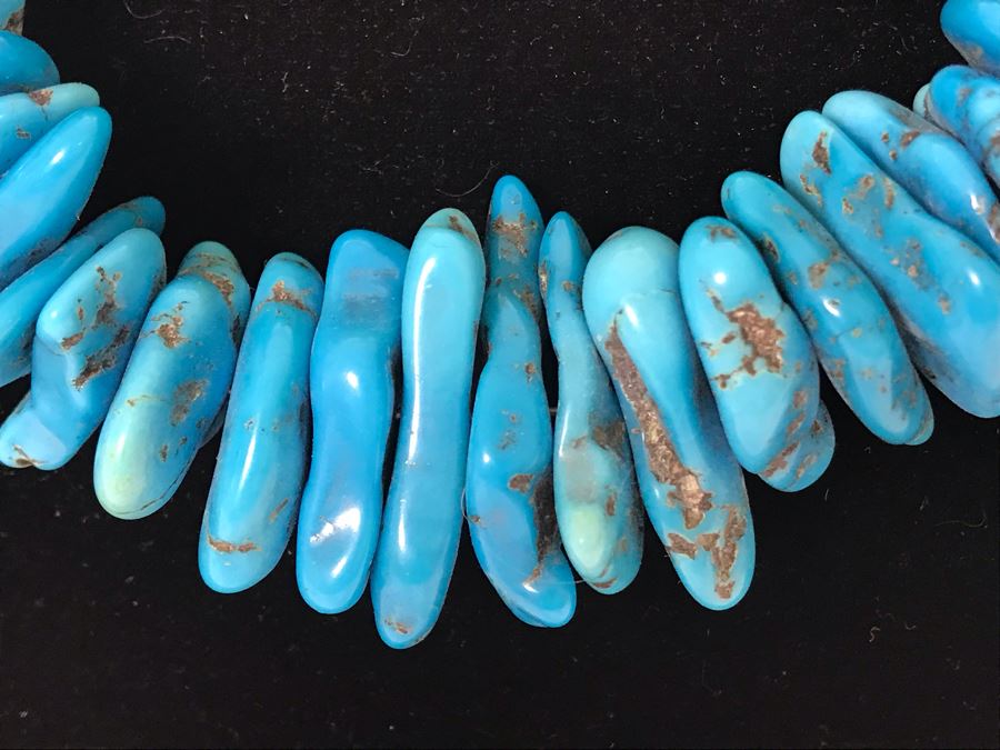 Large Turquoise Beaded Necklace 29L 236g [Photo 4]