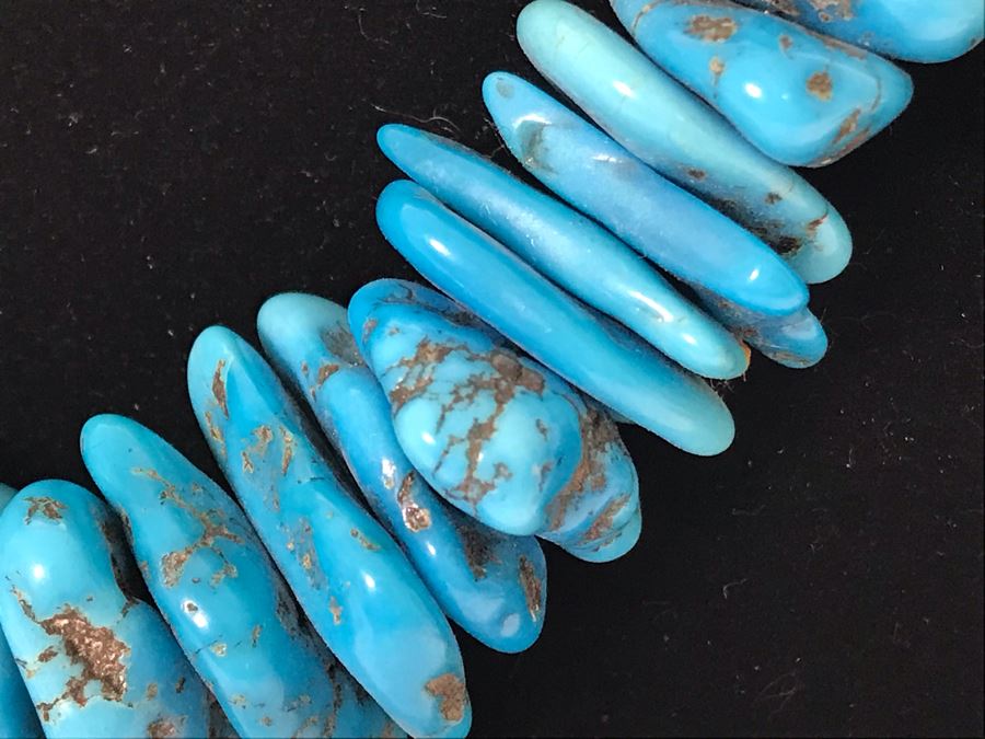 Large Turquoise Beaded Necklace 29L 236g [Photo 6]