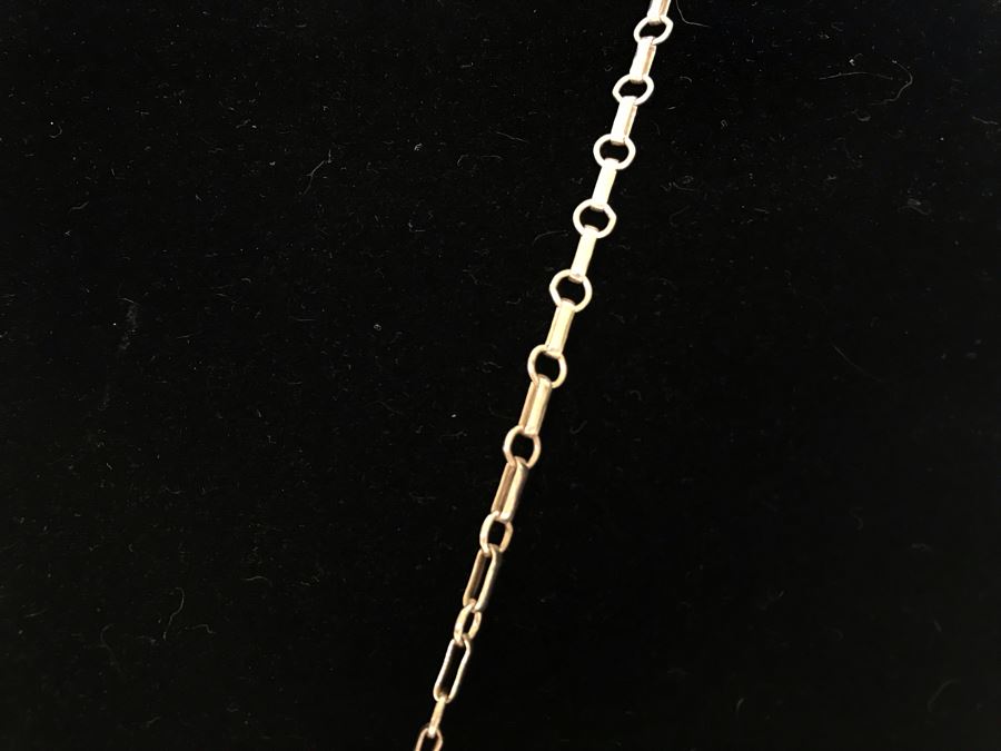 Vintage Native American Navajo Turquoise Pendant With Sterling Chain Necklace 64.8g [Photo 11]