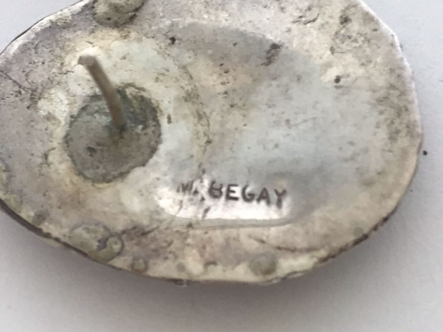 Pair Of Signed M. Begay Native American Navajo Sterling Silver / Turquoise Earrings 13.5g [Photo 8]