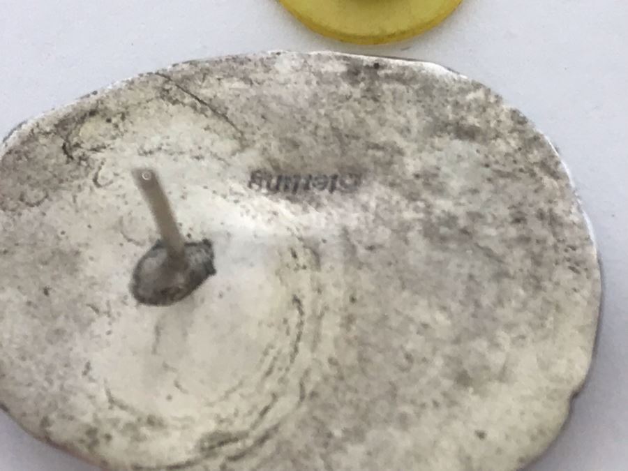 Pair Of Signed M. Begay Native American Navajo Sterling Silver / Turquoise Earrings 13.5g [Photo 9]