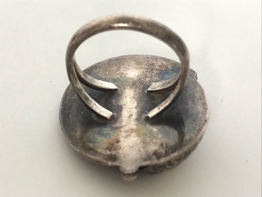 Sterling Silver / Turquoise Native American Ring 11.8g Size 7 [Photo 8]