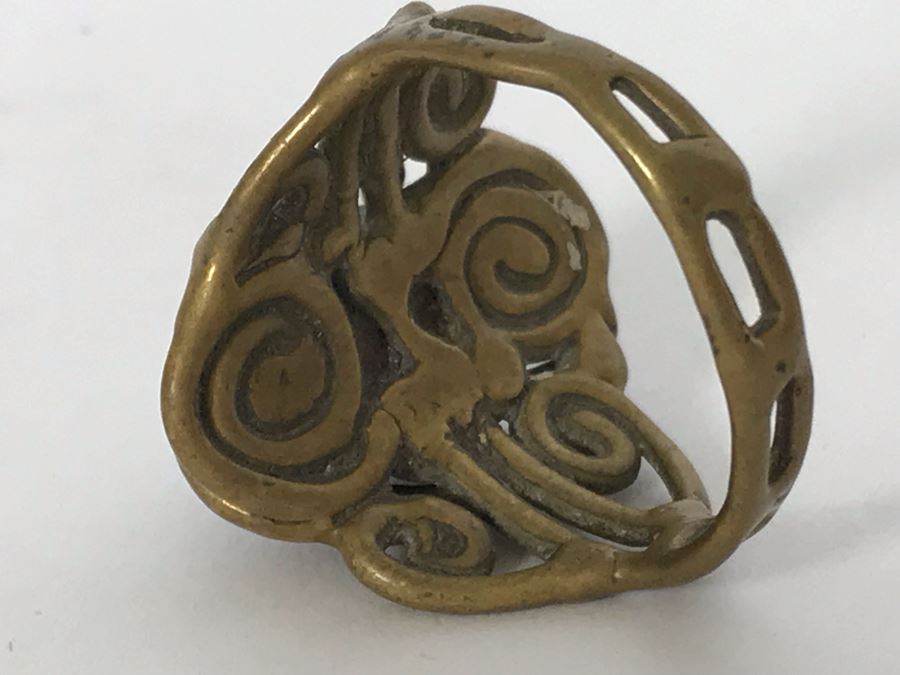 Old Turquoise Brass Ring Size 9.5 (Needs Cleaning [Photo 7]