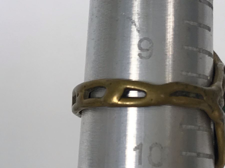 Old Turquoise Brass Ring Size 9.5 (Needs Cleaning [Photo 9]