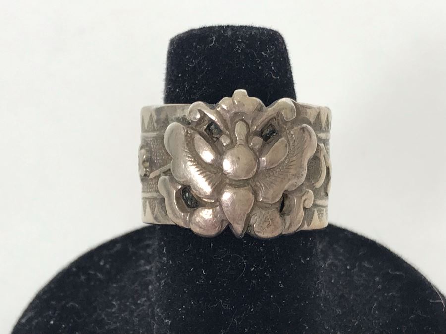 Vintage Sterling Silver Adjustable Ring 4.5g Size 7 [Photo 1]