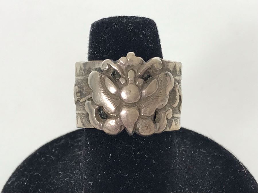 Vintage Sterling Silver Adjustable Ring 4.5g Size 7 [Photo 2]