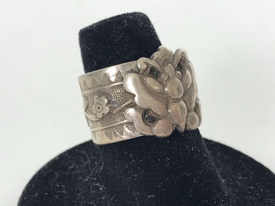 Vintage Sterling Silver Adjustable Ring 4.5g Size 7 [Photo 3]