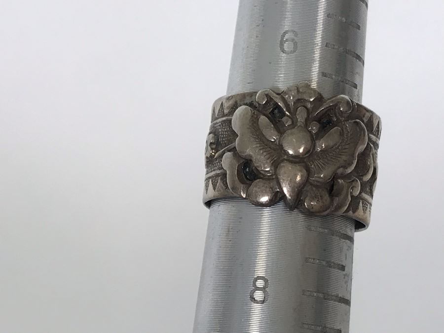 Vintage Sterling Silver Adjustable Ring 4.5g Size 7 [Photo 7]