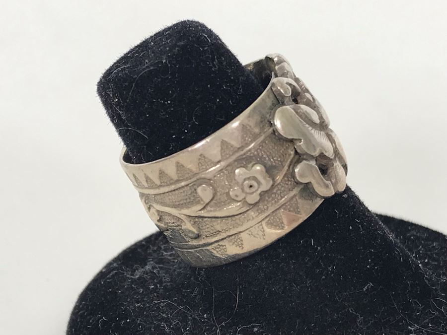 Vintage Sterling Silver Adjustable Ring 4.5g Size 7 [Photo 4]