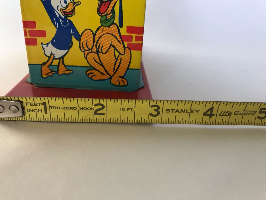 Vintage Walt Disney Productions Tin Litho Bank J. Chein & Co USA 6.5W X 3D X 3.5H [Photo 9]