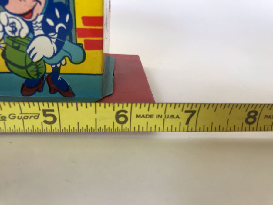 Vintage Walt Disney Productions Tin Litho Bank J. Chein & Co USA 6.5W X 3D X 3.5H [Photo 8]