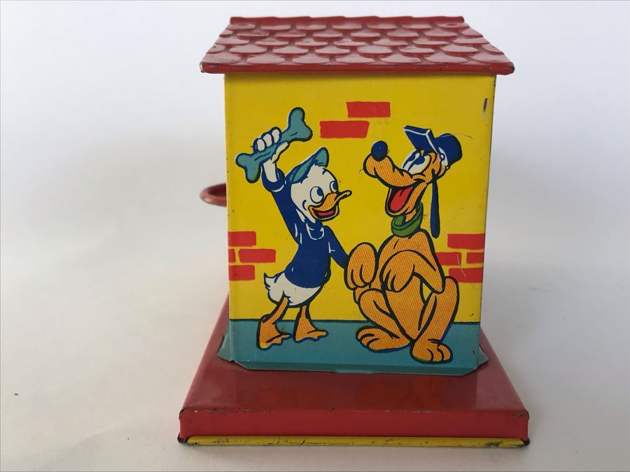 Vintage Walt Disney Productions Tin Litho Bank J. Chein & Co USA 6.5W X ...