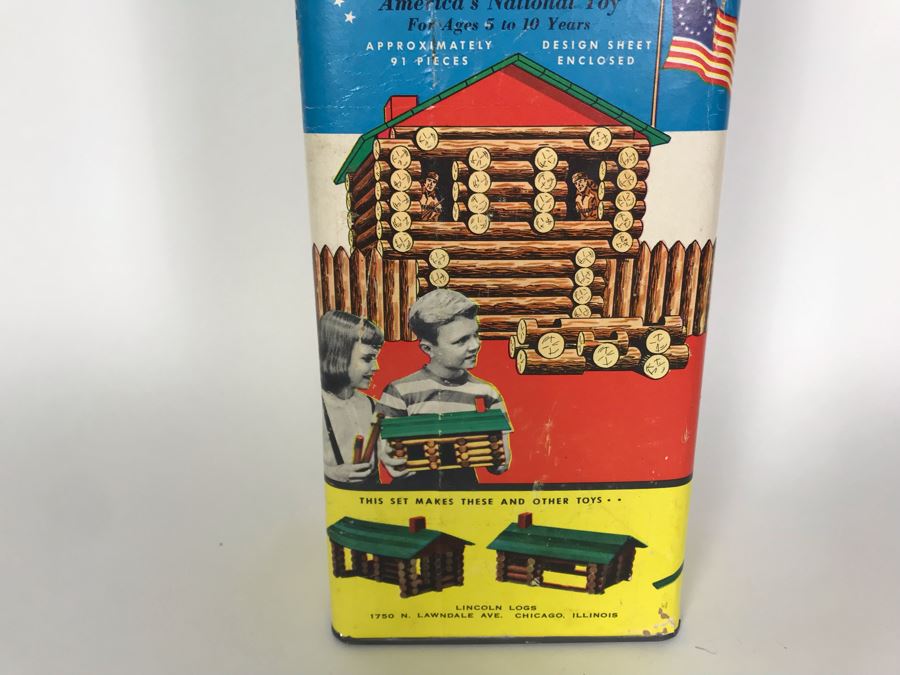 Old Original Lincoln Logs Set America's National Toy $2 Original Price Tag [Photo 4]