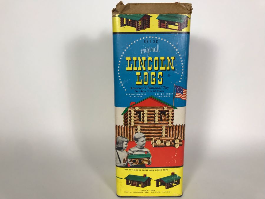Old Original Lincoln Logs Set America's National Toy $2 Original Price Tag [Photo 7]