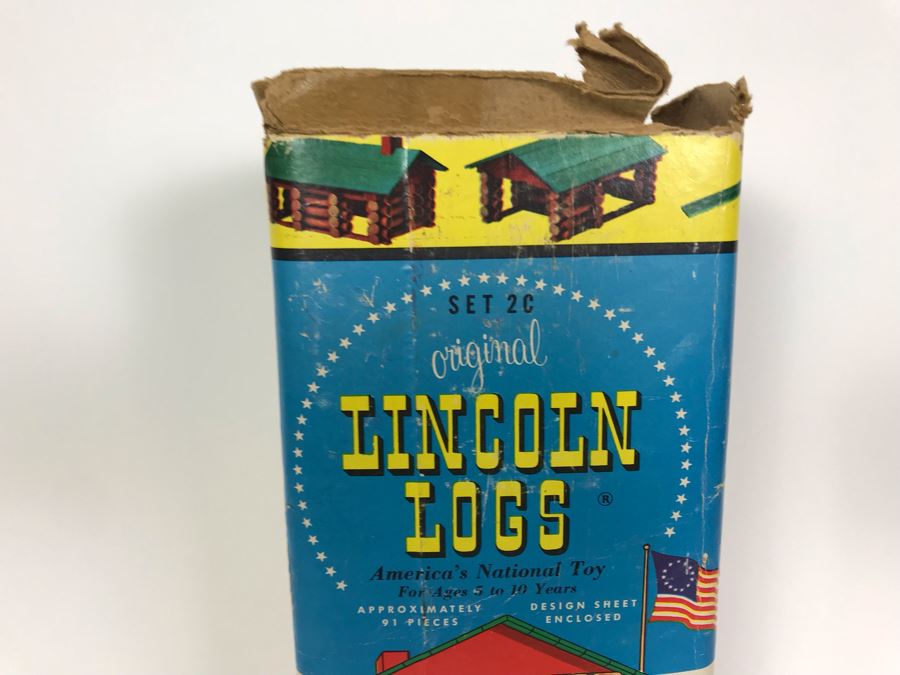 Old Original Lincoln Logs Set America's National Toy $2 Original Price Tag [Photo 3]