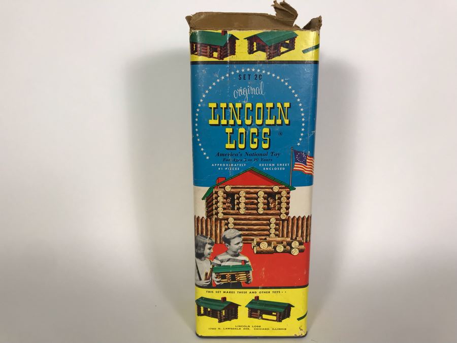 Old Original Lincoln Logs Set America's National Toy $2 Original Price Tag