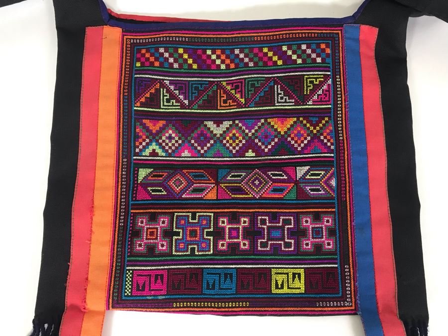 Vintage Central American Embroidered Tote Handbag