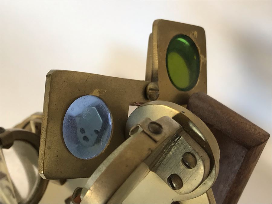 Stanley London Brass Sextant Nautical Navigation Instrument With Wooden Display Stand 12W X 6D X 9.5H [Photo 8]