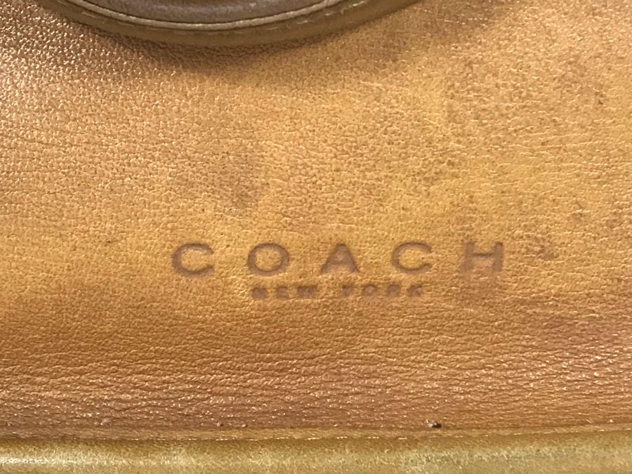 Brown Leather Coach Tote Handbag 12W X 8H [Photo 3]