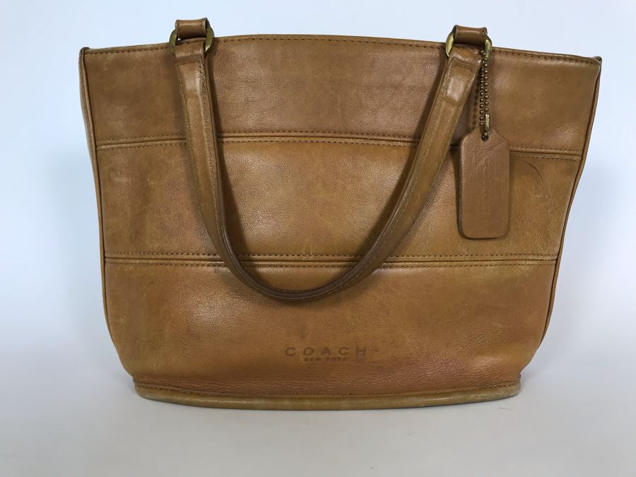 Brown Leather Coach Tote Handbag 12W X 8H [Photo 2]
