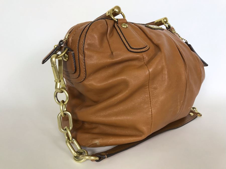 Brown Leather Coach Handbag 14W X 12H [Photo 5]
