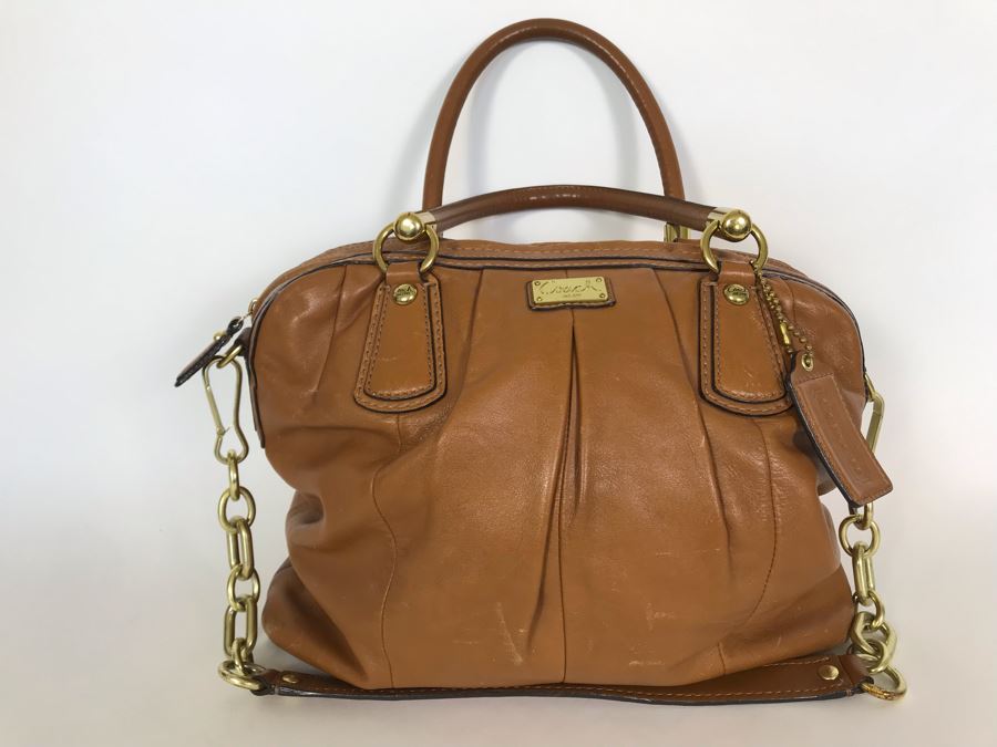 Brown Leather Coach Handbag 14W X 12H [Photo 3]