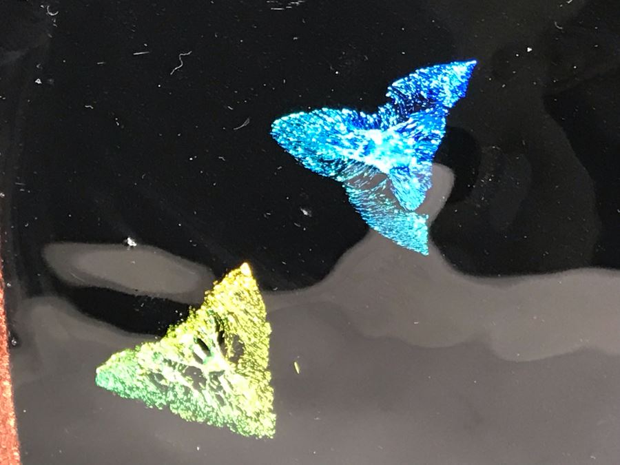 Original Art Glass Piece With Dichroic Glass By Dick Ditore: One Of San Diego's Prominent Contemporary Glass Artists 16R With Display Stand [Photo 14]