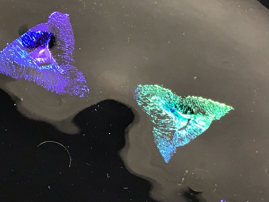 Original Art Glass Piece With Dichroic Glass By Dick Ditore: One Of San Diego's Prominent Contemporary Glass Artists 16R With Display Stand [Photo 15]