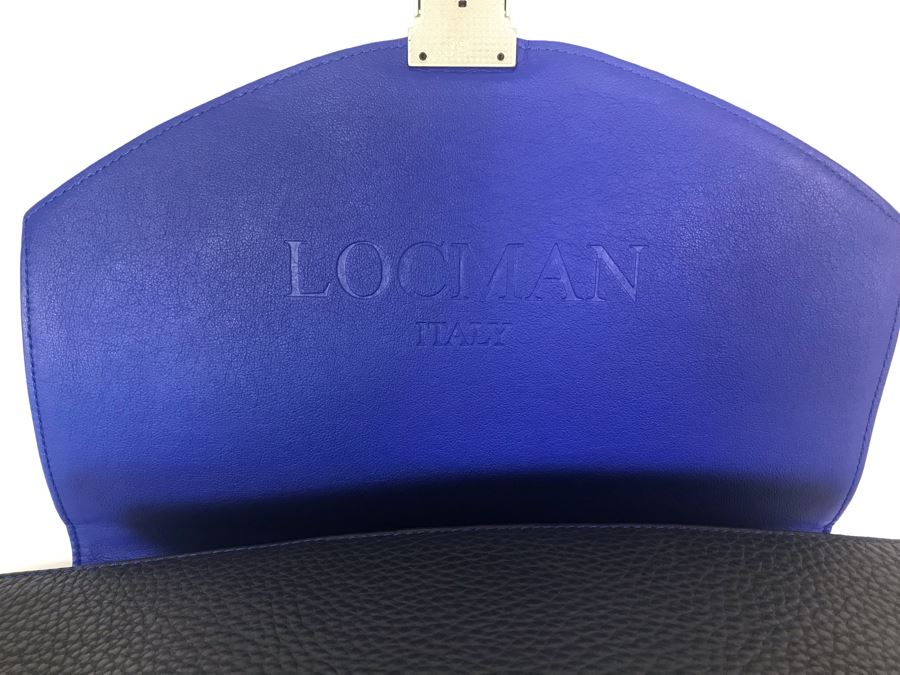 Locman Italy Luxury Black Elk Hide Leather Executive Briefcase Laptop Bag Handbag Like New BUT Handle Needs Screw 21W X 13H - Retailed Over $1,000 - See Photos [Photo 11]