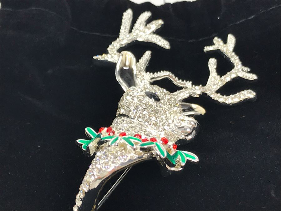 New Joan Rivers Classics Collection Crystal Reindeer Brooch Pin [Photo 4]