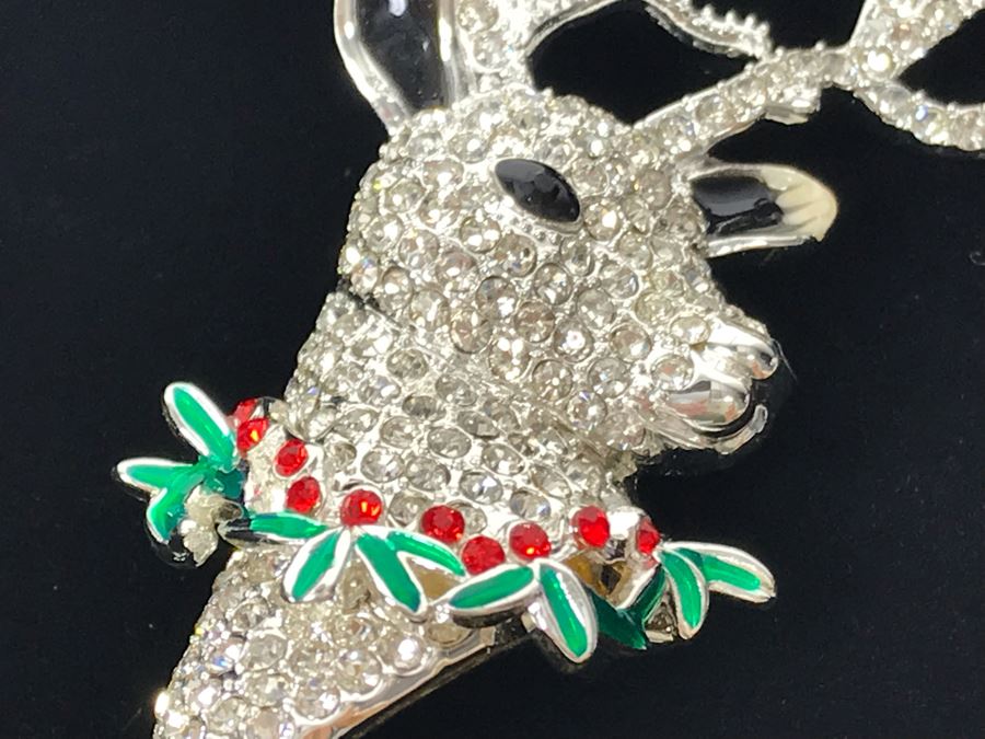 New Joan Rivers Classics Collection Crystal Reindeer Brooch Pin [Photo 5]