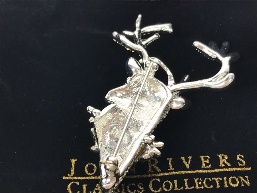 New Joan Rivers Classics Collection Crystal Reindeer Brooch Pin [Photo 6]