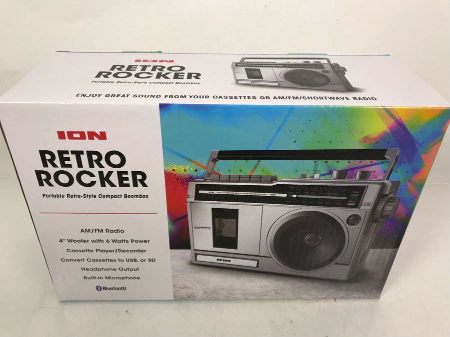 New ION Retro Rocker Portable Boombox AM/FM Radio Cassette Player / Recorder Converts Cassettes To USB Or SD [Photo 2]