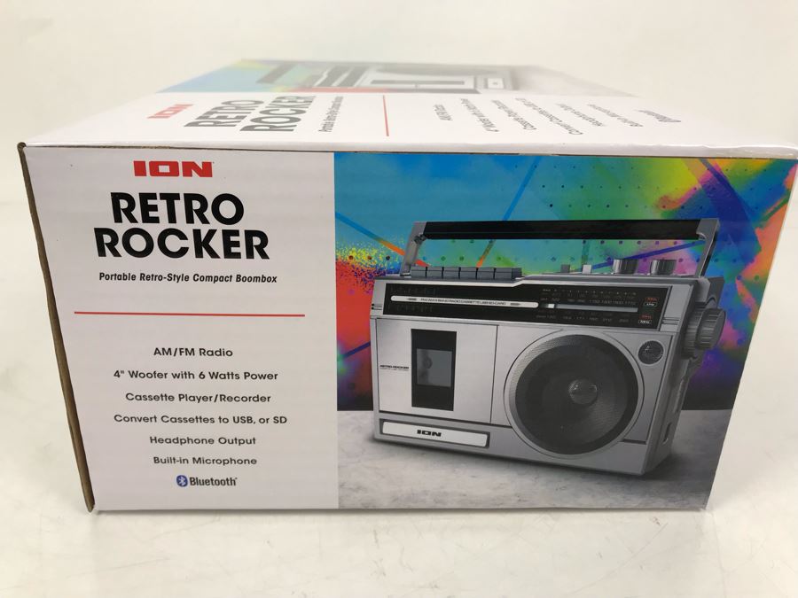 New ION Retro Rocker Portable Boombox AM/FM Radio Cassette Player / Recorder Converts Cassettes To USB Or SD [Photo 3]