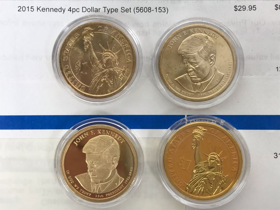 New 2015 John F. Kennedy 4pc Dollar Type Set [Photo 1]