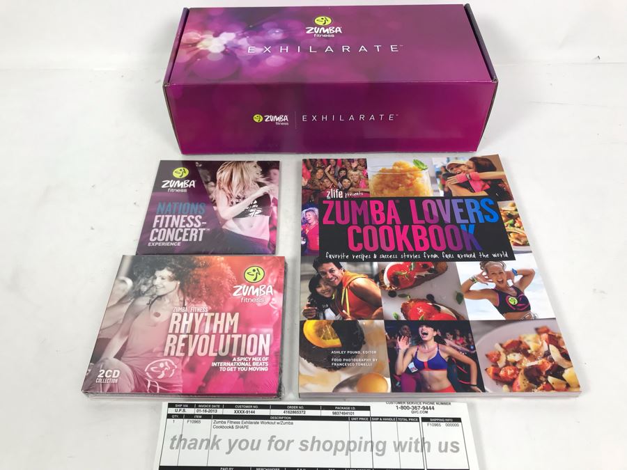 New Zumba Fitness Exhilarate Workout Dvds With Zumba Cookbook & Shape