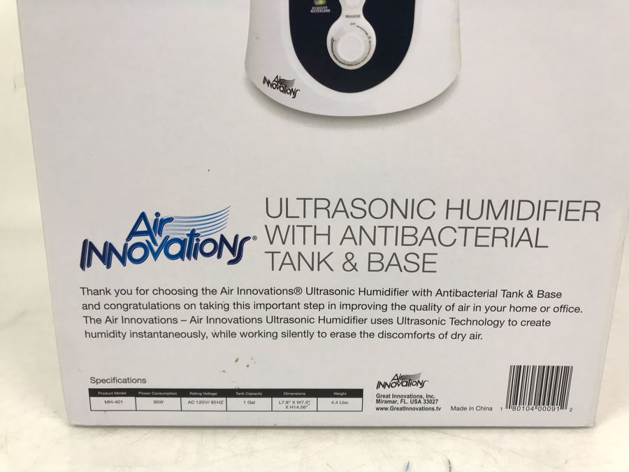 New Air Innovations Ultrasonic Humidifier With Antibacterial Tank And Base [Photo 3]