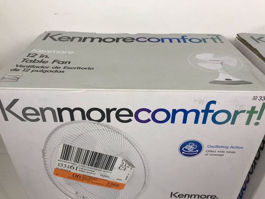 New Pair Of Kenmore Comfort 12in Table Fans   37764 L58x 