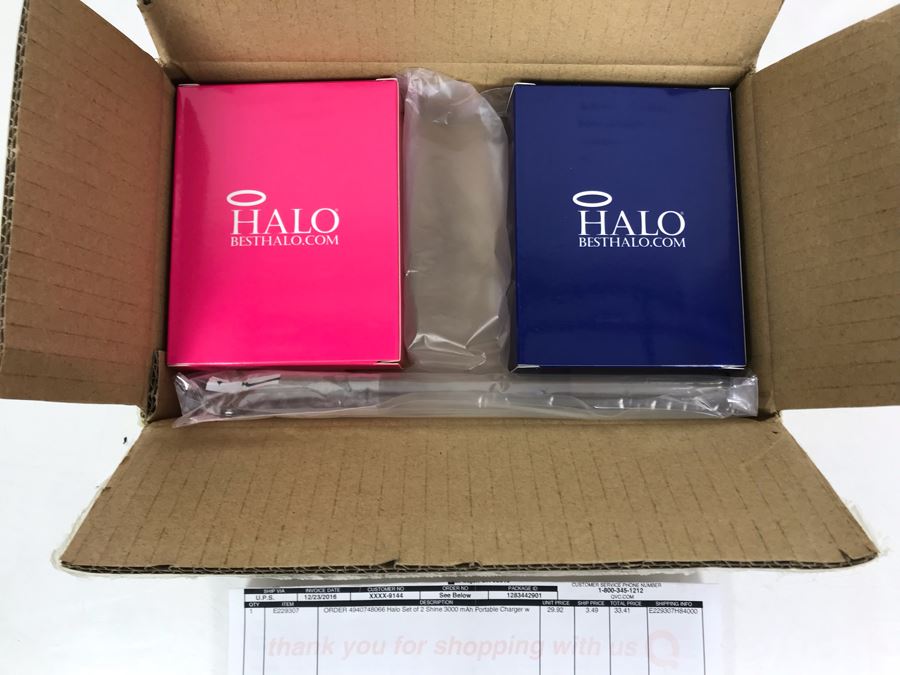 Pair Of Halo Shine 3000mAh Portable Chargers [Photo 2]