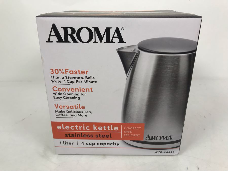 New Aroma Electric Kettle Stainless Steel AWK-266SB [Photo 4]