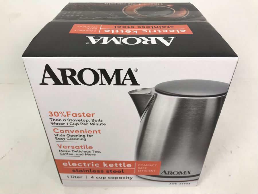 New Aroma Electric Kettle Stainless Steel AWK-266SB [Photo 2]