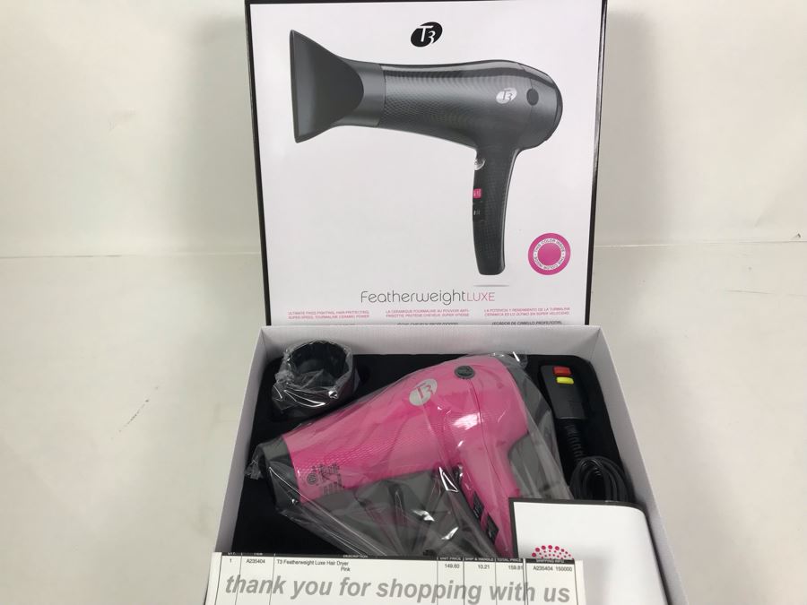 New T3 Featherweight Luxe Hair Dryer In Pink Retails $149